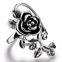 925-s finomságú töltött ezüst, rózsa fazonú gyűrű