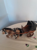 antik  játék  kocsi  lovával   bör  szerszámmal    szép  állapot  5000  ft