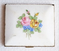 Enamel Compact with Hinged Lid in Copper