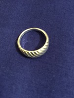 Silver, ribbed ring, 52, marked (cover)