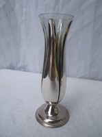 EZÜSTÖZÖTT - üveg -  váza, 15 x 5 cm - NÉMET