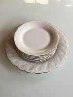 7db-os Kínai porcelán ezüst szélű tányér készlet