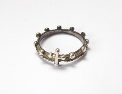 Antik ezüst vallási gyűrű.