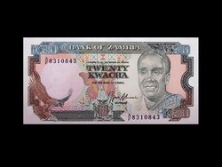 UNC - 20 KWACHA - ZAMBIAI ÉRDEKES BANKJEGY - RITKA 1991