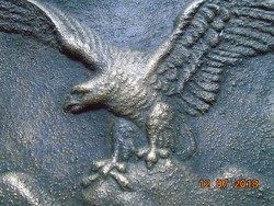 Bronz öntvény kitárt szárnyú turul madár-14x12 cm