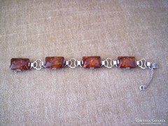 Old amber+silver bracelet, marked {e16}