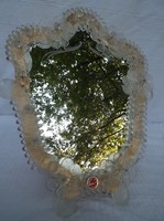 MURANOI régi tükör, egy virág hiányzik, 30 x 23 cm