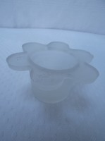 Candle holder - glass - 11 x 6 cm - thick milk glass - flawless.