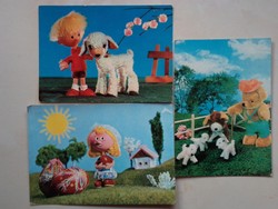 Foky Ottó bábtervei képeslapokon (3 db)
