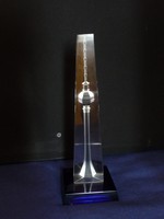 Berlini TV torony - optikai  térhatású üvegdísz 22 cm - Berliner Fernsehturm Glas