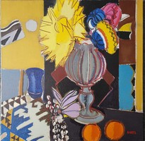 Bartl József - Asztali csendélet 70 x 70 cm olaj, vászon