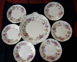 Zsolnay Butterfly Pattern Dessert Set 7 Pieces