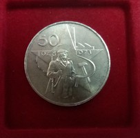 Nagyon szép Csehszlovák ezüst 50 Korona 1973, 13 g.