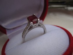 925 jelzett repasse vésett rubin köves gyűrű