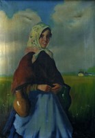 Parobek Alajos( 1896-1947 )  " Korsót tartó lány"