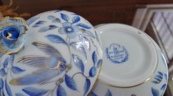 1939-es, 100 éves Jubileumra készült Ó Herendi ZO Bleu mintával festett Herendi porcelán bonbonier 