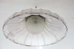 Meblo ceiling lamp 1960-70s, plastic, glass shade, in good condition. - 01376