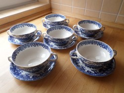 6 szett Staffordshire Meakin angol porcelán leveses csésze
