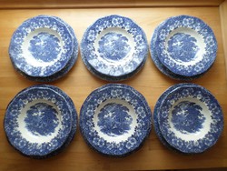 6 személyes Enoch Wedgwood Woodland angol porcelán tányér készlet 12 db