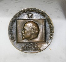 Lenin bronz plakett az eredményes propaganda munkáért