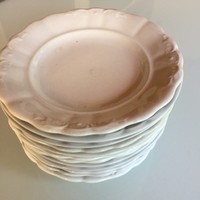 12db Zsolnay lapostányér (fehér, porcelán, lapos tányér régi)