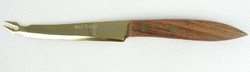 0S527 Aranyozott nagyméretű fanyelű levélnyitó kés