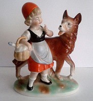 Leárazva! Piroska és a Farkas Scheidig-Kunst Grafenthal porcelán figura,nipp