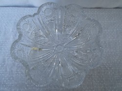 Bowl - lead crystal - thick heavy - flower shape - 21 x 8 cm - flawless