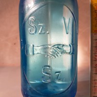 "Sz. V. Sz." nem fejazonos kék szódásüveg (441)