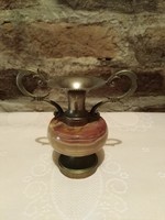 Antik kecses váza fém és onix