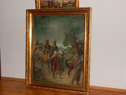 Zrinyi és Frangepán (?) történelmi témájú festmény 110x80cm