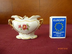 Német porcelán miniatűr nipp ibolya váza 
