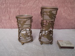 MÉCSESTARTÓ - FÉM - 2 db  !!! -  16  x 7 - 12 x 7 cm - CSILLÁMOS - ANGYALKÁS