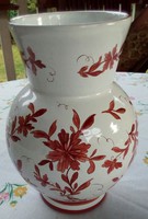 Német kerámia váza, szórt, festett mintával,  20 cm magas