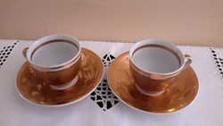 Koszorúsné/Katona Mici aranyozott kávés csészék