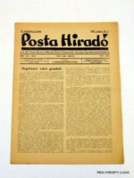 1940 május 1  /  POSTA HÍRADÓ  /  SZÜLETÉSNAPRA RÉGI EREDETI ÚJSÁG Szs.:  6789