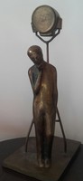 Fekete Tamás: Máriássy Félix bronz szobor, kisplasztika, 30 cm