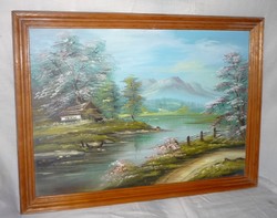 Szatmáry Olga : Erdélyi hegyek olaj festmény