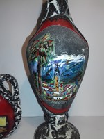 NEM KICSI! San Marino  Fat lava kerámia váza karaffa és kulacs jelenetes képpel  Meran 28 cm magas