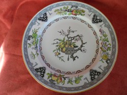 Antik virágos-gyümölcsös porcelán tányér
