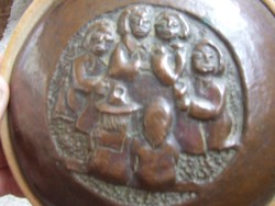 Retro handicraft copper hand hammered wall ornament