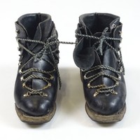 0T496 old waka clip-on leather ski boots ski boots