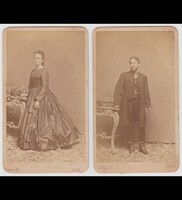 Keményhátú fotó - Házaspár párosportré - Divald, 1868
