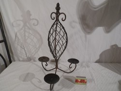 Candle holder - 38 x 22 cm - wrought iron - lily pattern - perfect