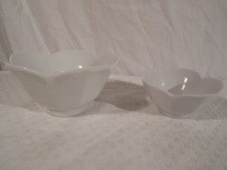 Porcelán - 2 db - JELZETT - tál - hófehér -  11 x 6 és 9 x 4 cm az ár 2 darabra vonatkozik