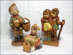 Antik festett kerámia figurák , Made in Hungary 