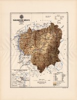 Háromszék megye térkép 1887, vármegye, atlasz, eredeti, Kogutowicz Manó, 43 x 57 cm, Gönczy Pál