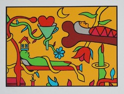 ef Zámbó István - Álom az álomban 50 x 70 cm színes szita 2016-ból