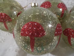 Christmas tree decoration - 10 cm - glass mushroom - thick - diameter 10 cm - circumference 31 cm flawless
