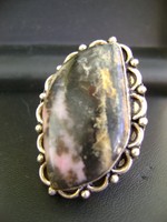 Antik ezüst női gyűrű eredeti természetes drágakő, Ir achát kővel art deco a kő cca 30 k